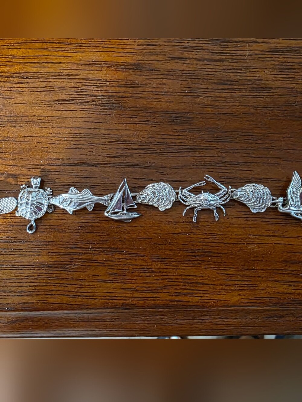 Silver Nautical Charm Bracelet - Sea Life Motif